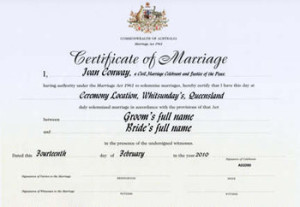 Marriage Certificate Sample